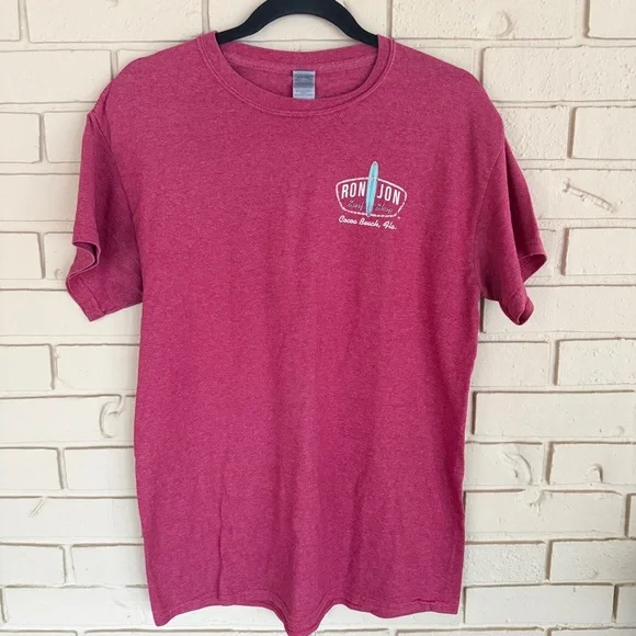 ron john surf shop cocoa beach red tee T Shirt Casual Resort Vacation Size M - Picture 2 of 7